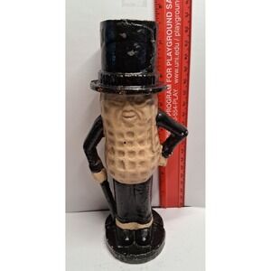 Planters 7 3/4 " Tall Mr Peanut Cast Iron Metal Coin  Bank